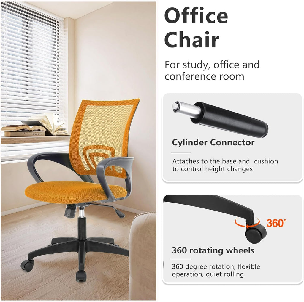Orange Mesh Mid-Back Office Chair R623335