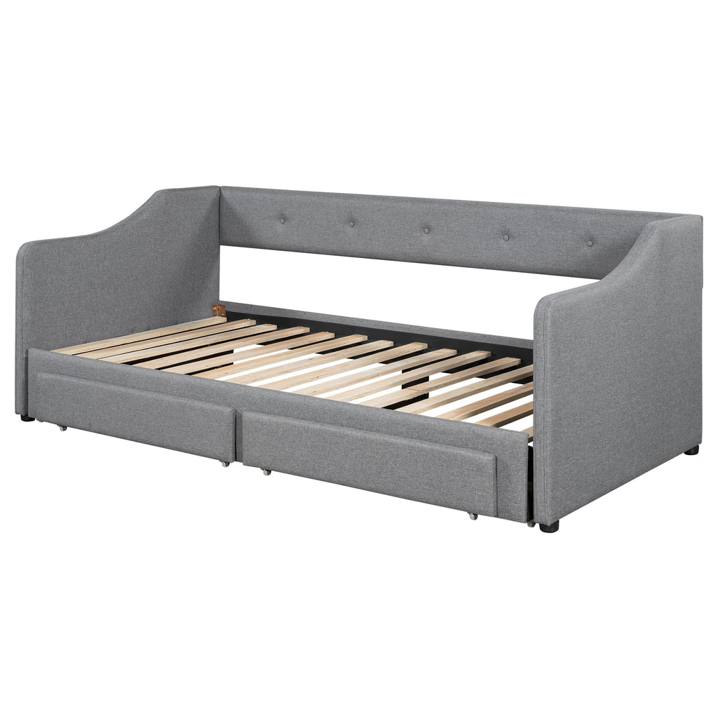 Upholstered Twin XL to King Size Daybed with Pop Up Trundle H51718