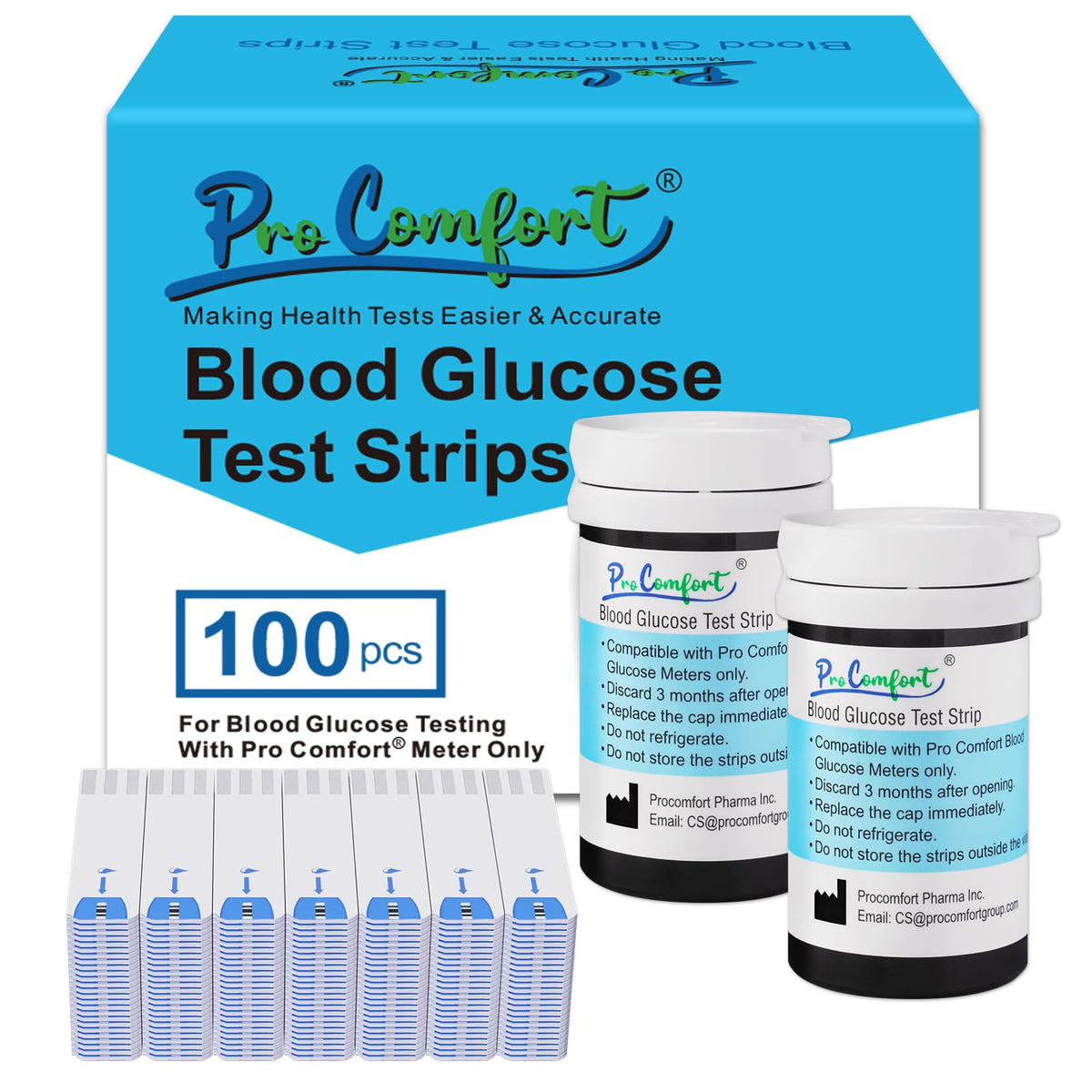 Glucose Test Strips 100 Count No Coding H55968