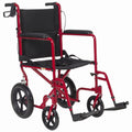 Red Transport Wheelchair with Hand Brakes M43860