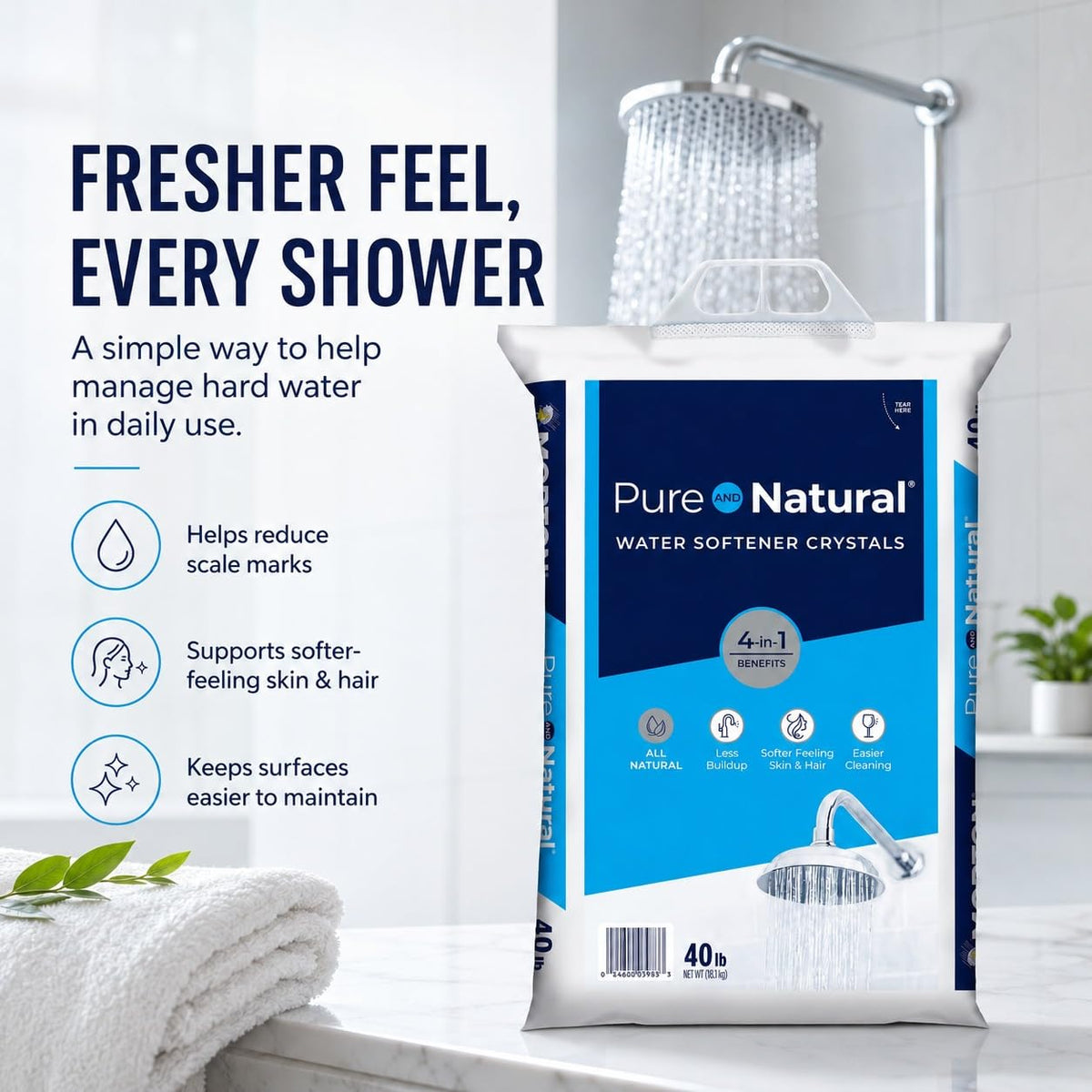 Water Softener Salt Crystals 40 lb 2 Pack Z85291