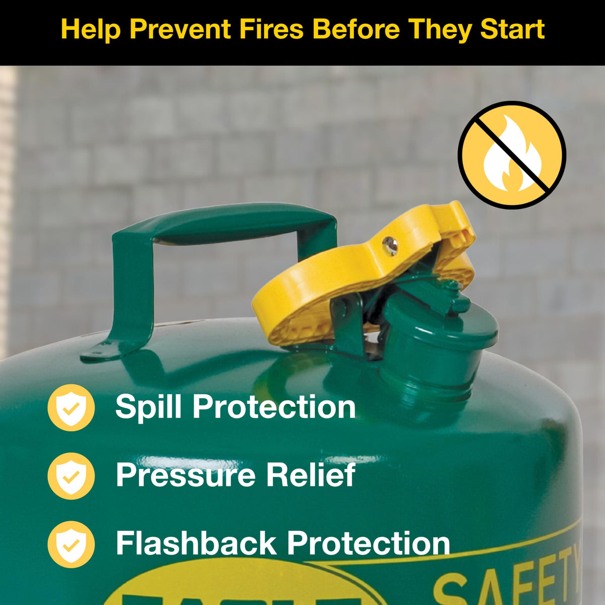 5 Gallon Type I Green Safety Gas Can Z837