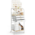 Large White 3 Drawer Floor Jewelry Organizer Stand Z4530