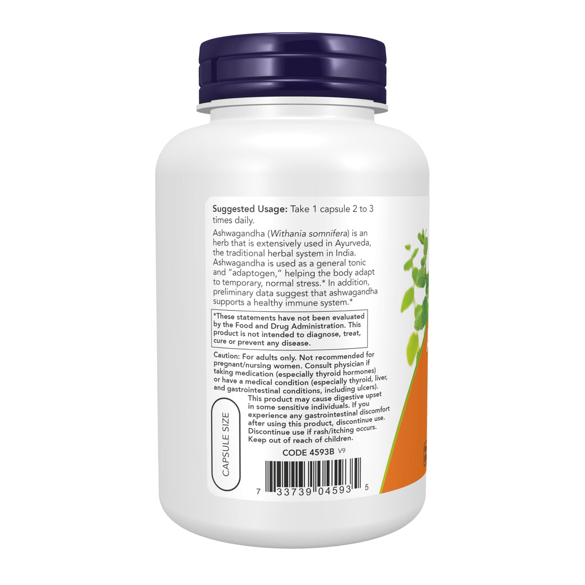 Ashwagandha 450 mg 180 Veg Caps Z1515