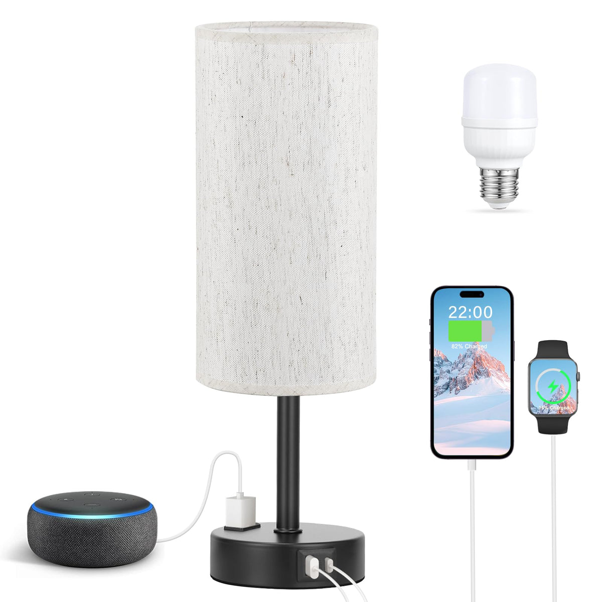 Turquoise Dimmable Touch Bedside Table Lamp Z7337
