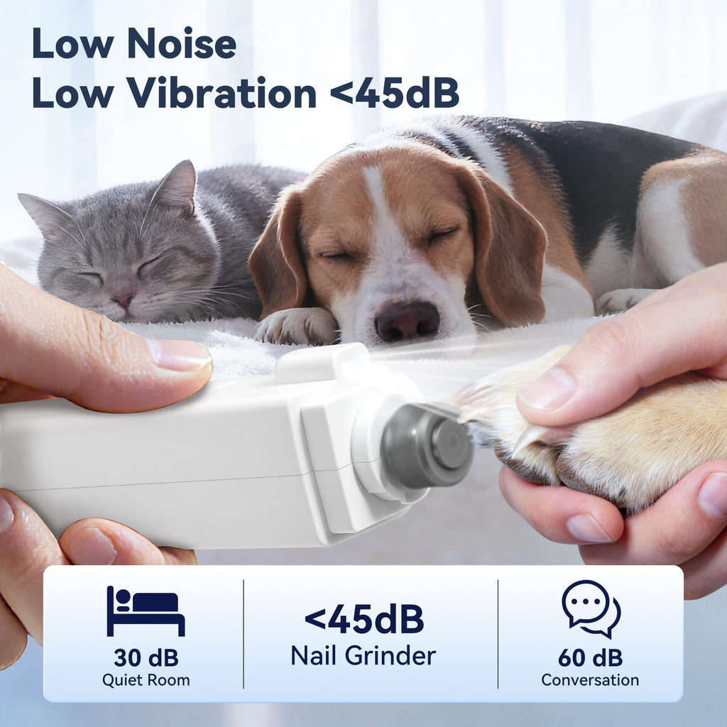 2-in-1 Quiet Electric Pet Nail Clipper & Grinder with Light T7696