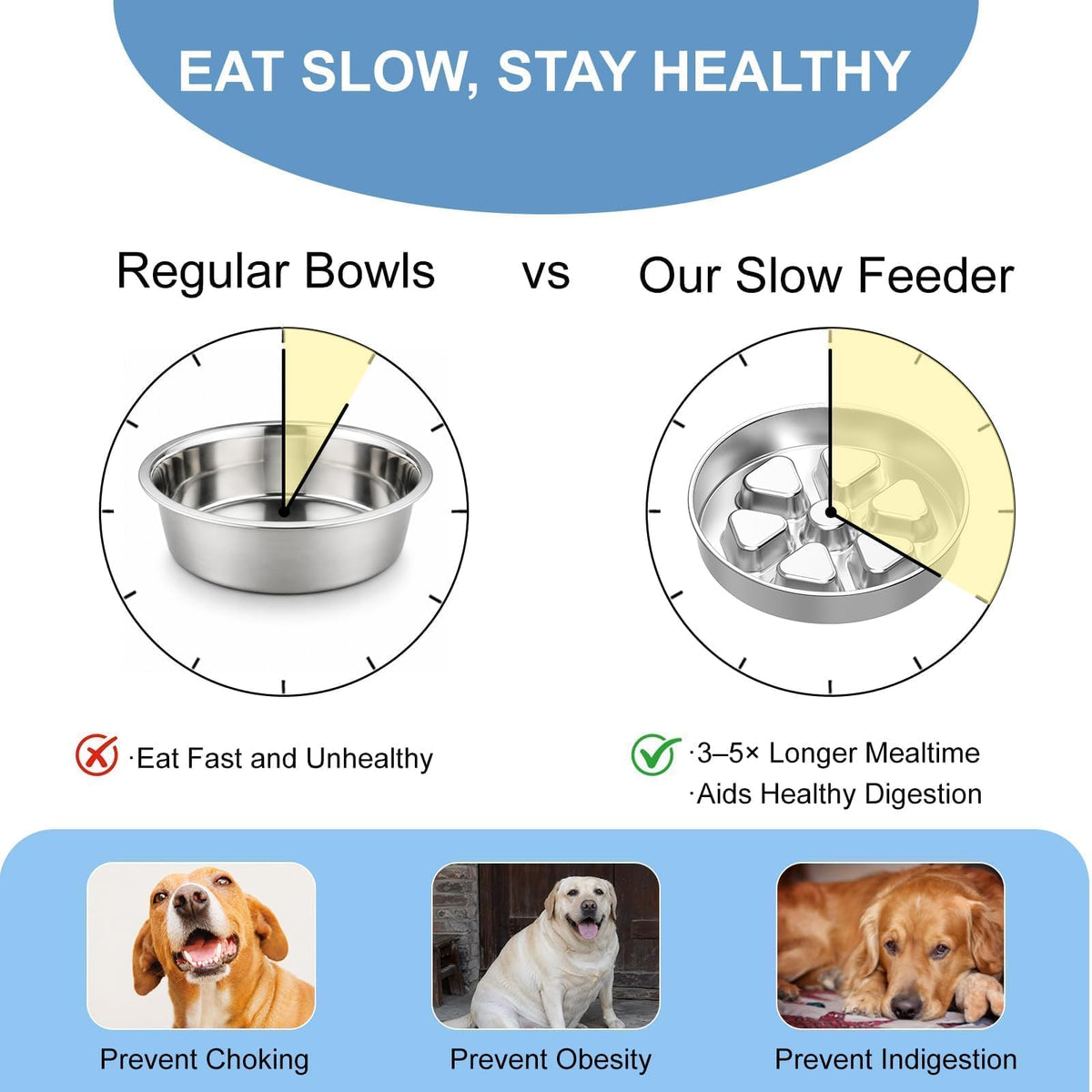 304 Stainless Steel Slow Feeder Dog Bowl Z30791
