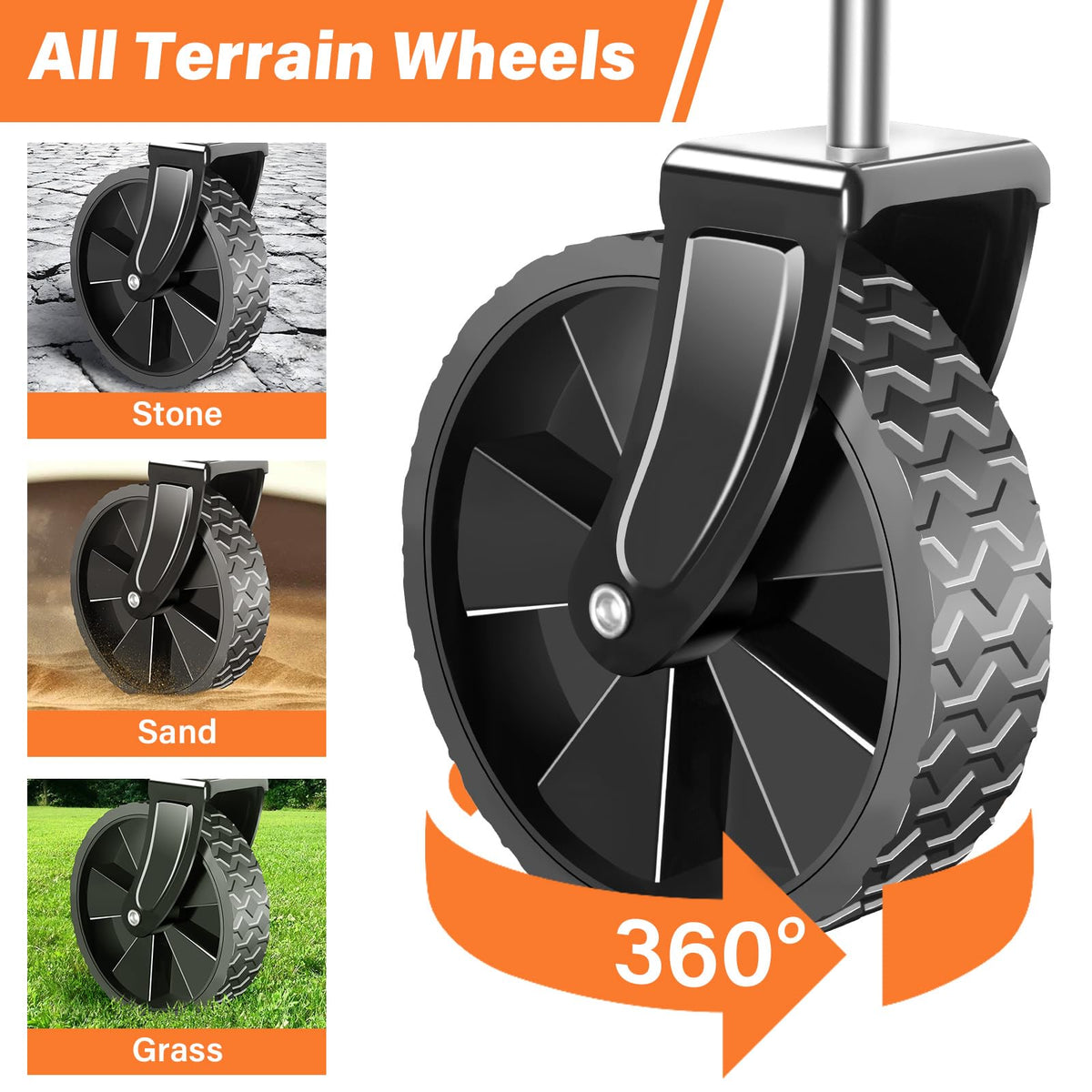 Foldable Collapsible Wagon Cart with Wheels, 280 lbs Heavy Duty Capacity, Graphite Black Q4326