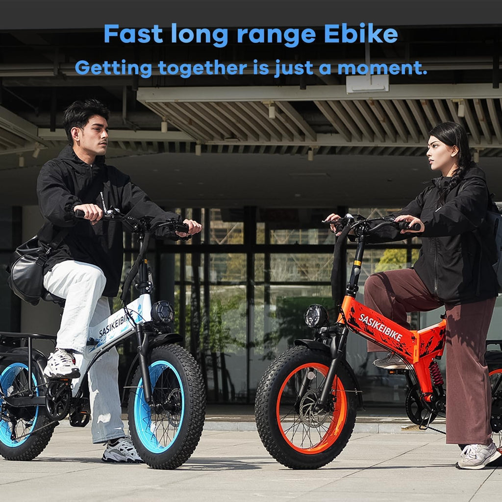 1500W Folding Electric Bike with 52V 20AH Removable Battery, 20" x4.0 Fat Tire W950