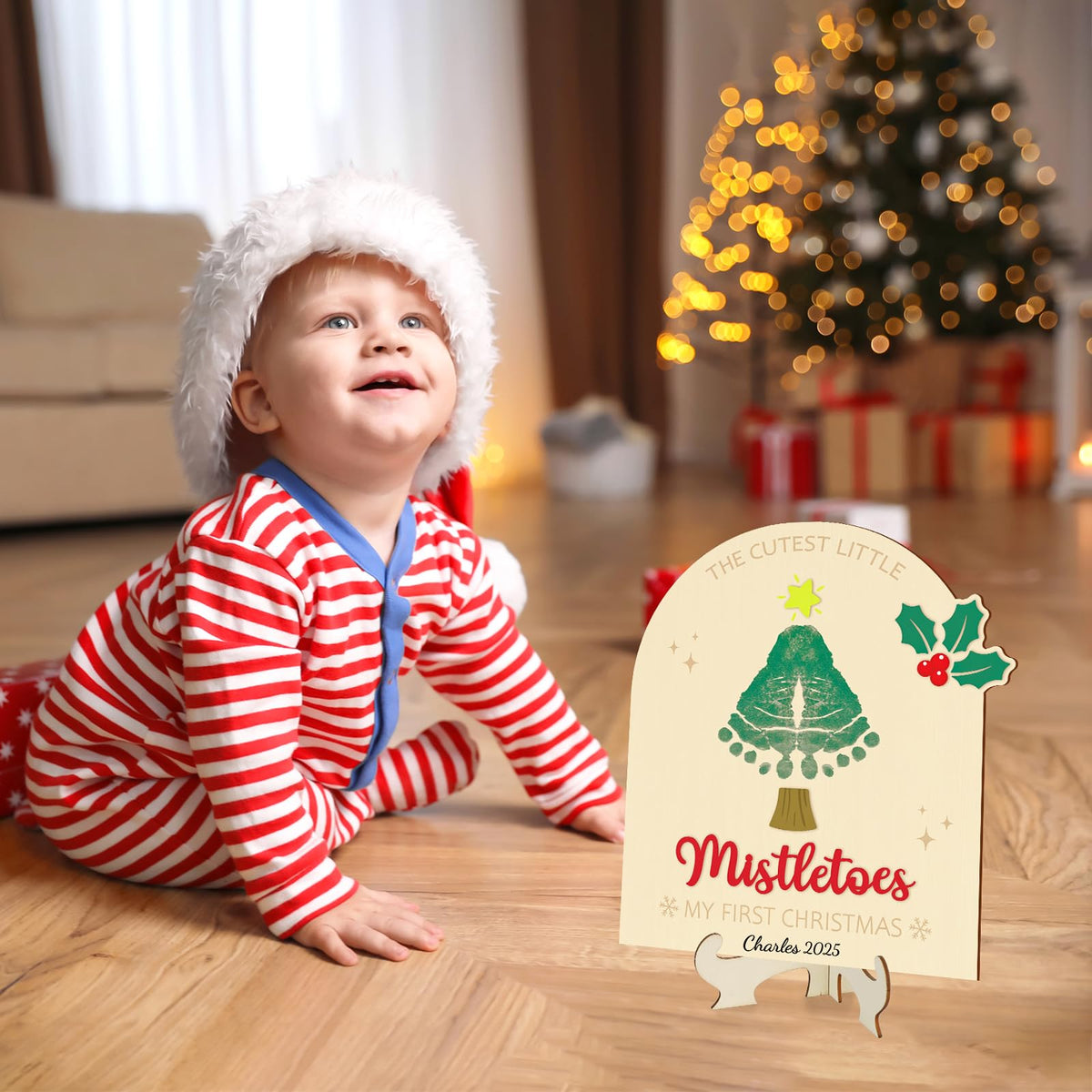 Baby's First Christmas DIY Footprint Art Card K3008