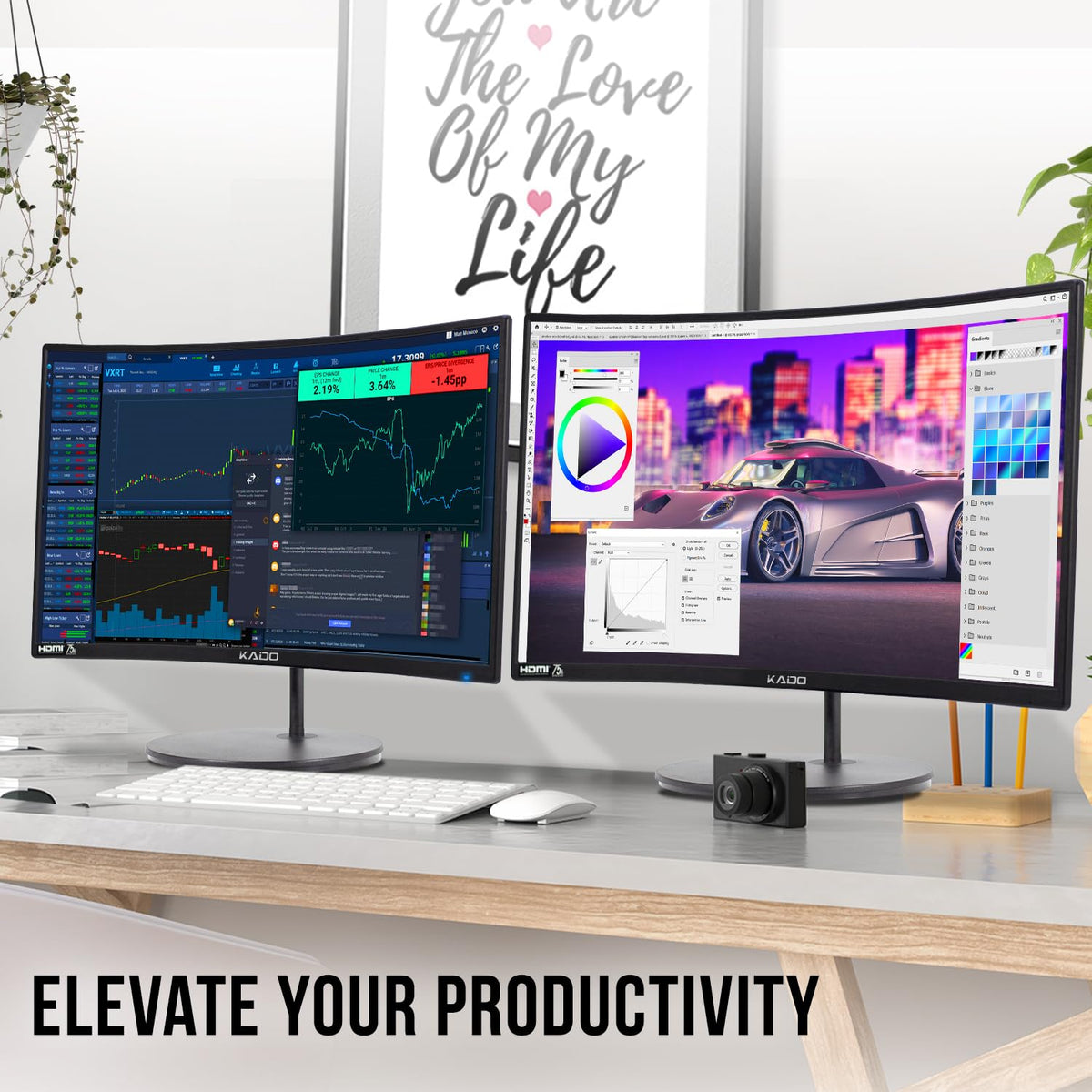 24" Curved 75Hz Computer Monitor 2-Pack X95088