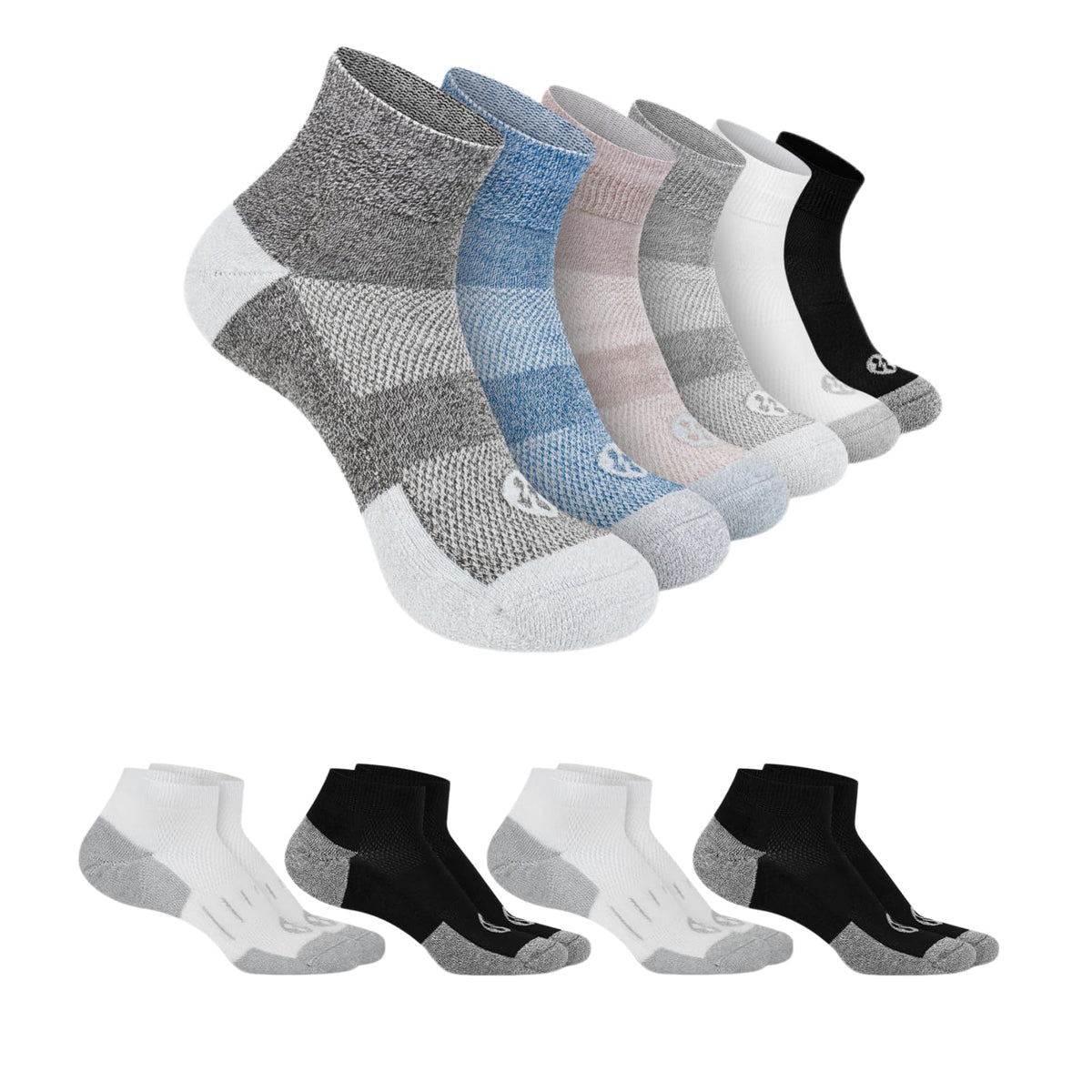 6 Pairs Ankle & 4 Pairs Low Cut Diabetic Socks P445