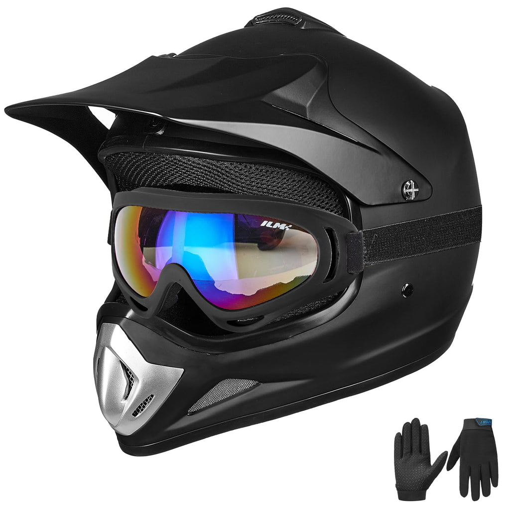 Youth Kids Full Face Motocross Helmet Matte Black L8182