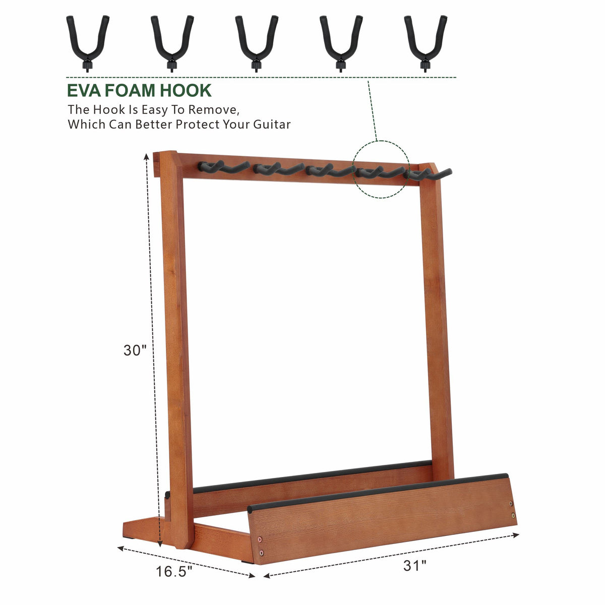 5 Holders Wooden Guitar Stand Floor Rack B506