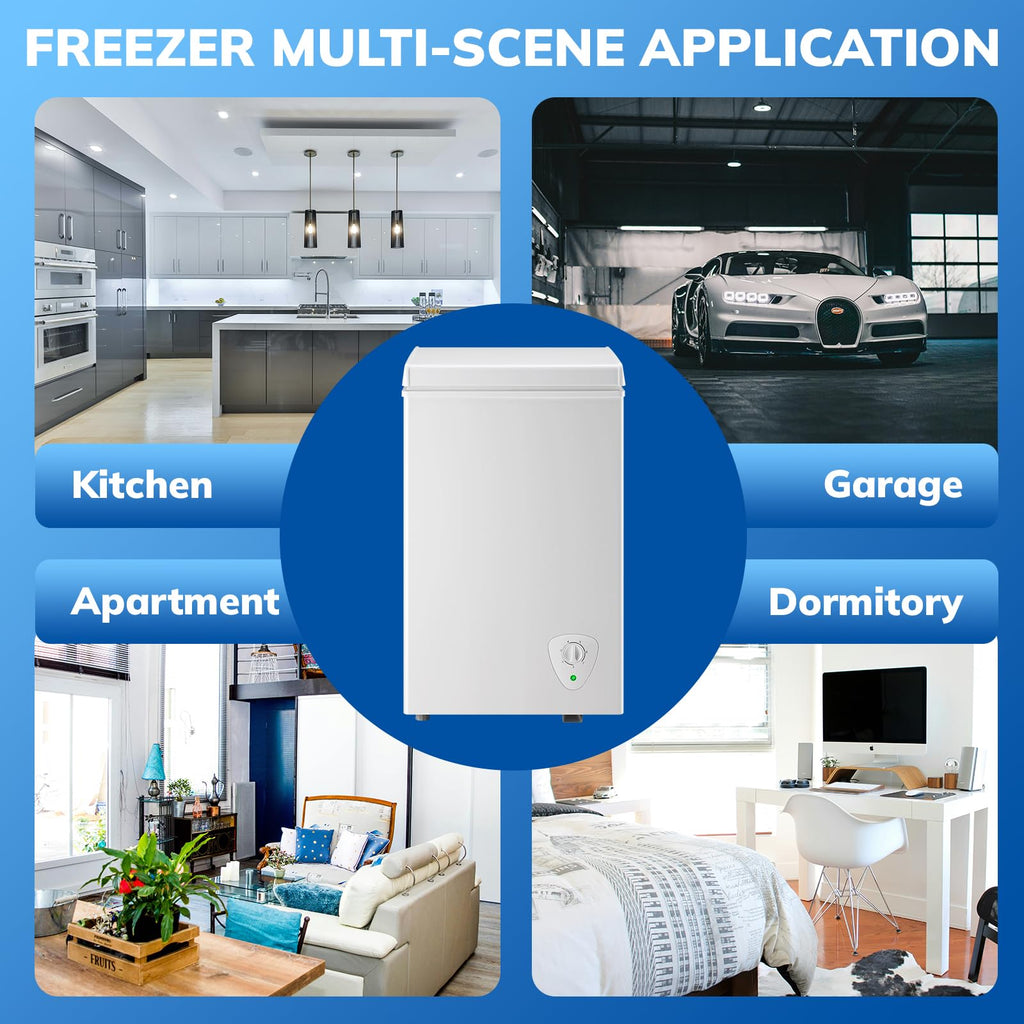 White 2.2 Cu Ft Chest Freezer with Storage Baskets U599716