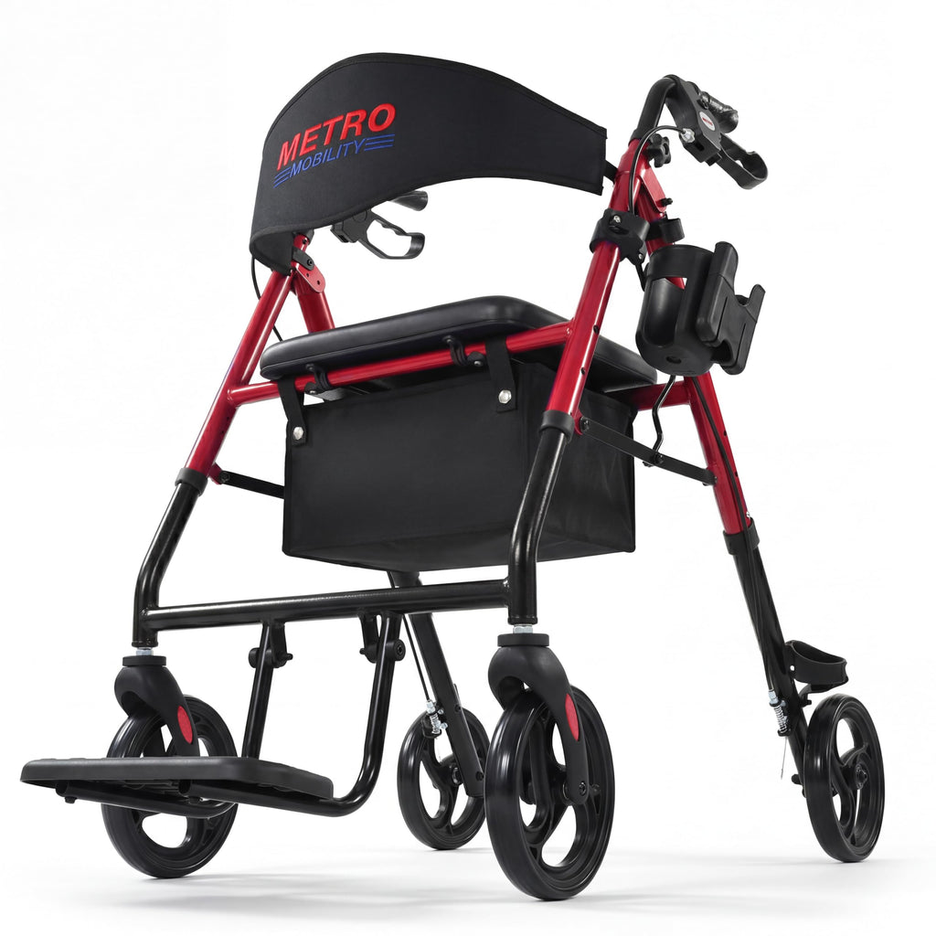 Aluminum 2-in-1 Rollator Walker with Seat W698295