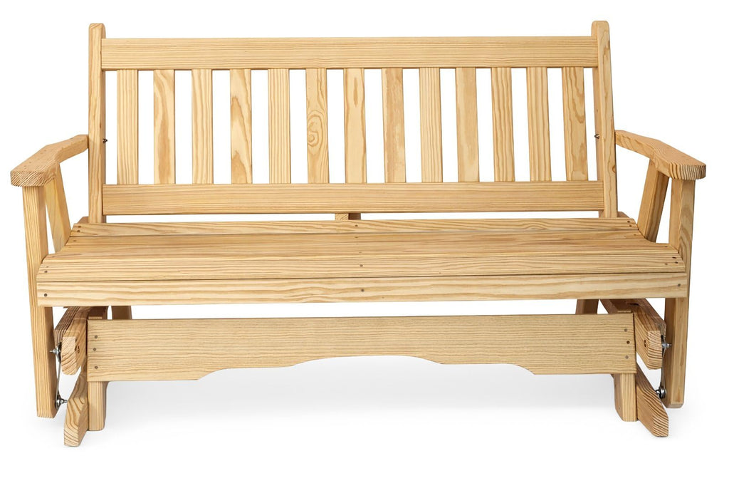 5 FT Natural Solid Pine Wood Glider Bench for 3 Person W2161