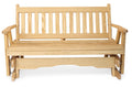 5 FT Natural Solid Pine Wood Glider Bench for 3 Person W2161