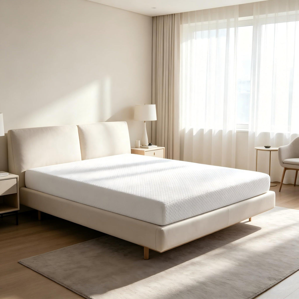 5 Inch Twin Size White Gel Memory Foam J24070