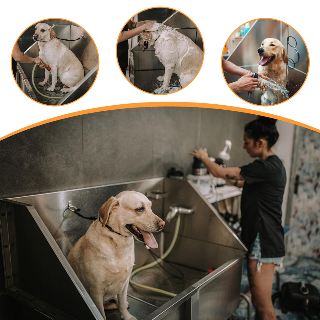 Stainless Steel 304 Dog Grooming Tub with Stairs and Faucet H13910