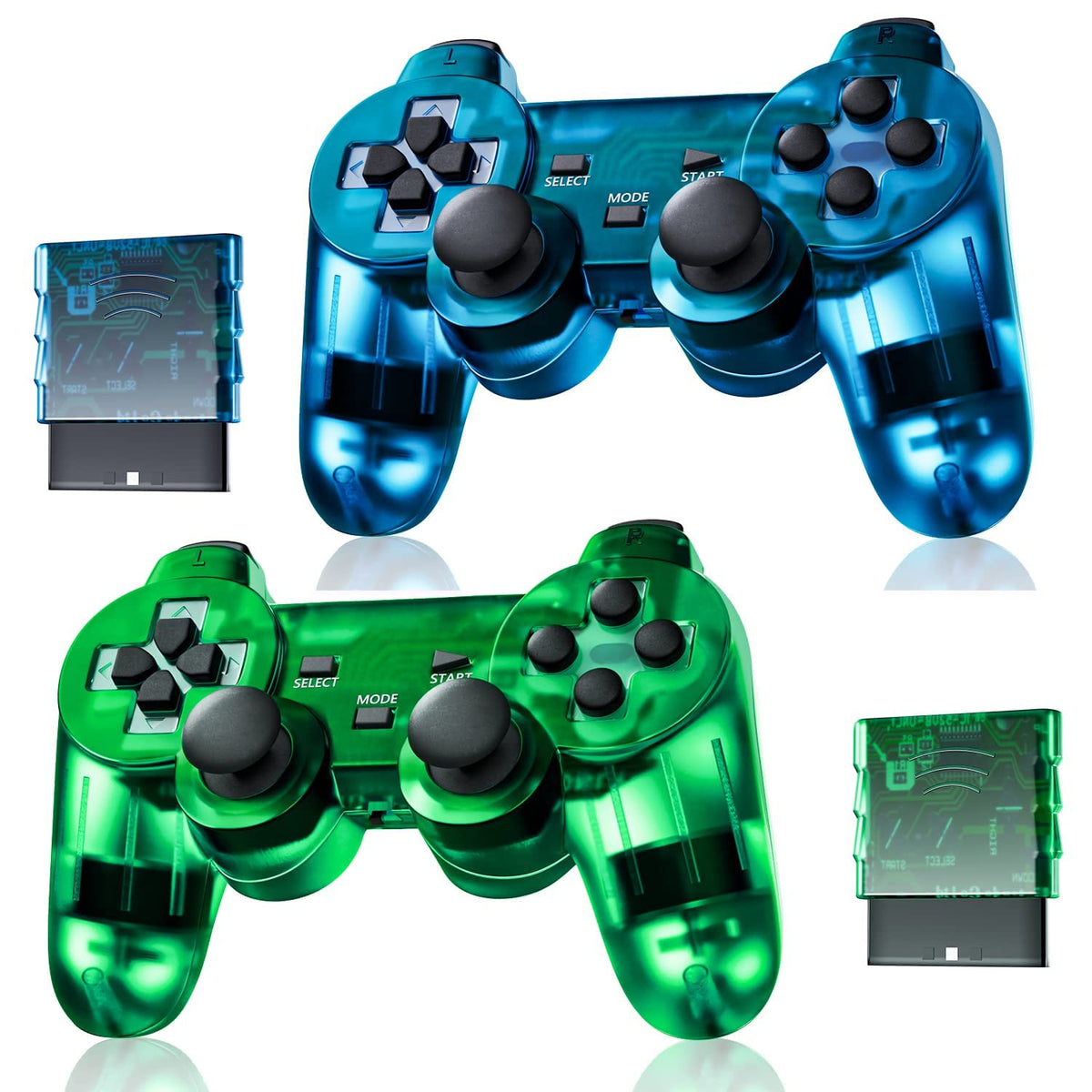 Wireless Controller Double Vibration ClearBlue and ClearGreen Z590948