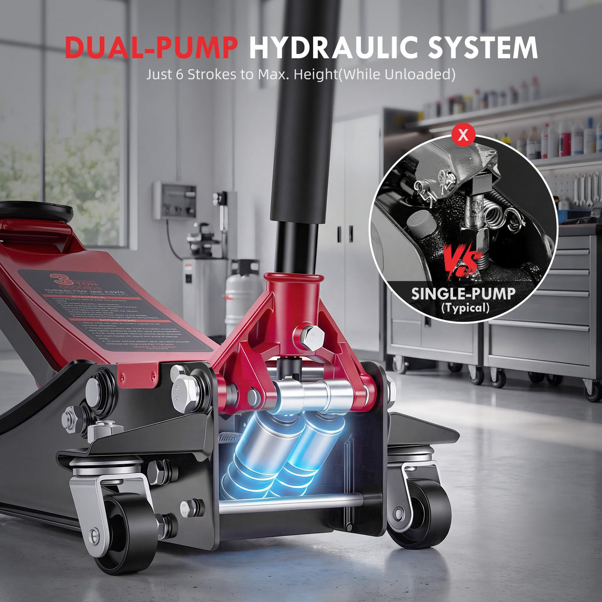 3 Ton Low Profile Hydraulic Floor Jack O122