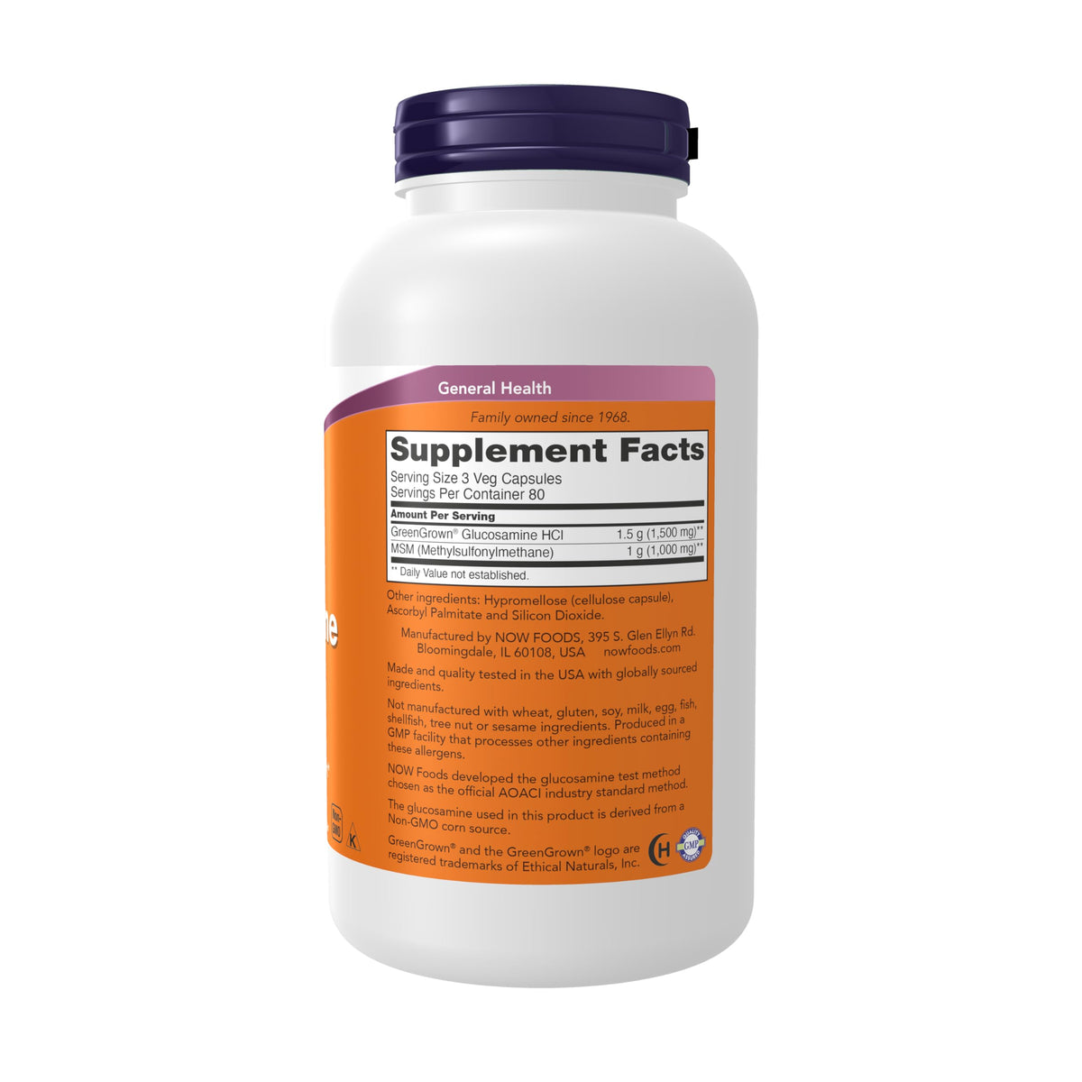 Vegetarian Glucosamine & MSM 240 Veg Caps V606807
