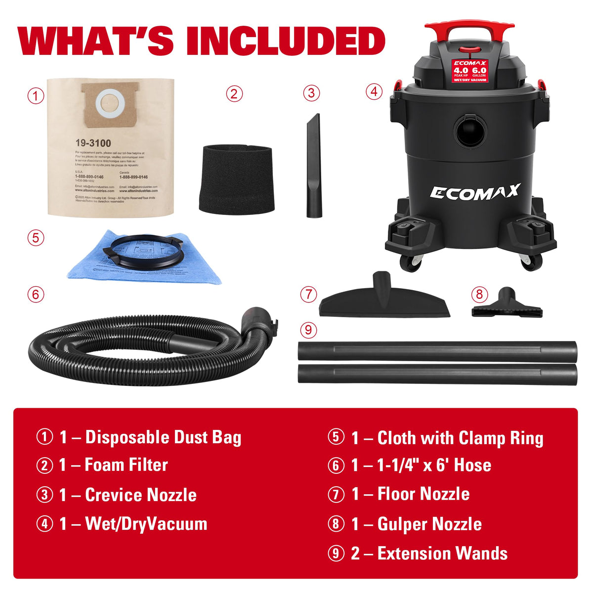 6 Gallon 4 HP Wet Dry Shop Vac A287