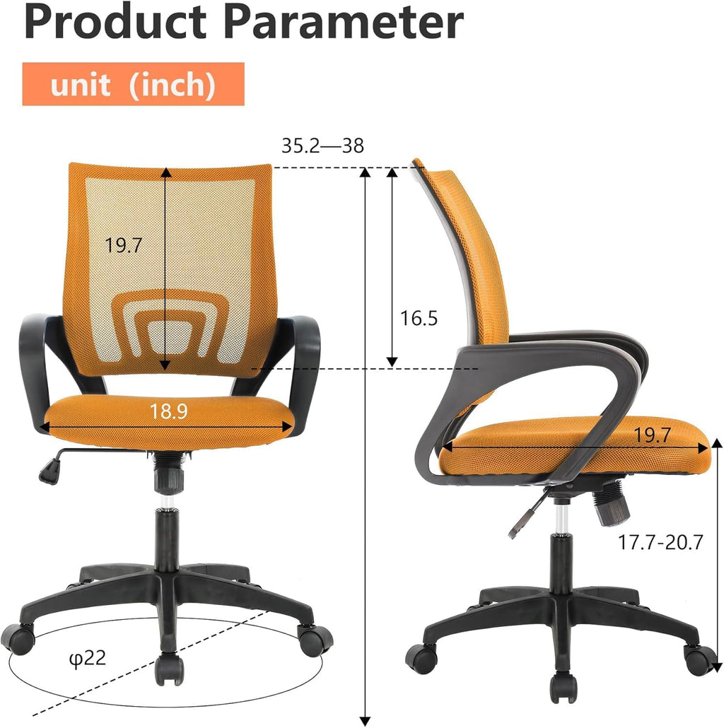 Orange Mesh Mid-Back Office Chair R623335