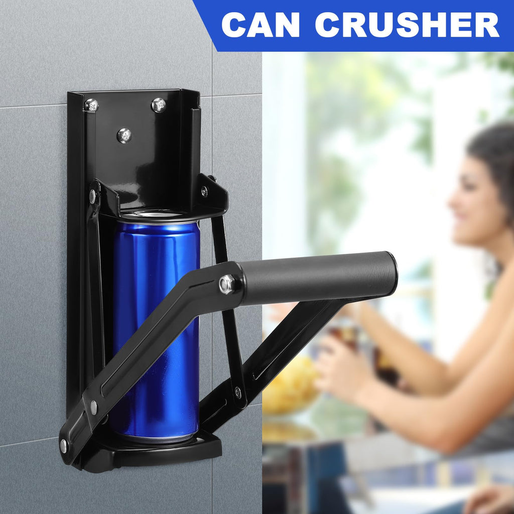 Wall Mounted Stainless Steel Can Crusher with Bottle Opener J99766