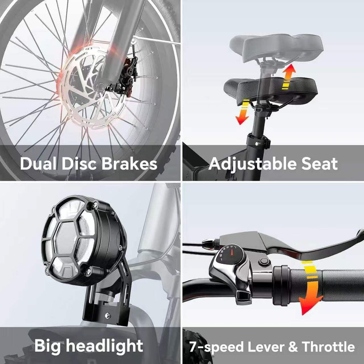 1500W Folding Electric Bike with 52V 20AH Removable Battery, 20" x4.0 Fat Tire W950