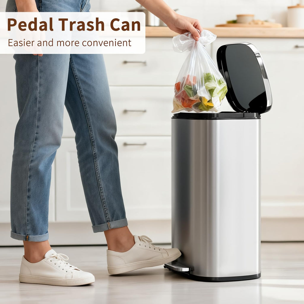13G Steel Trash Can with Lid E866513