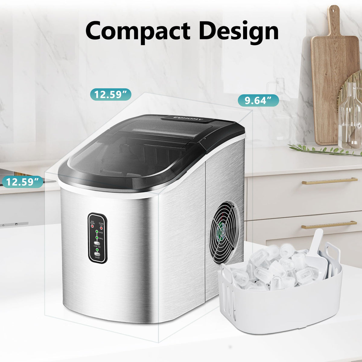 Countertop Ice Maker with Ice Scoop and Basket G4694