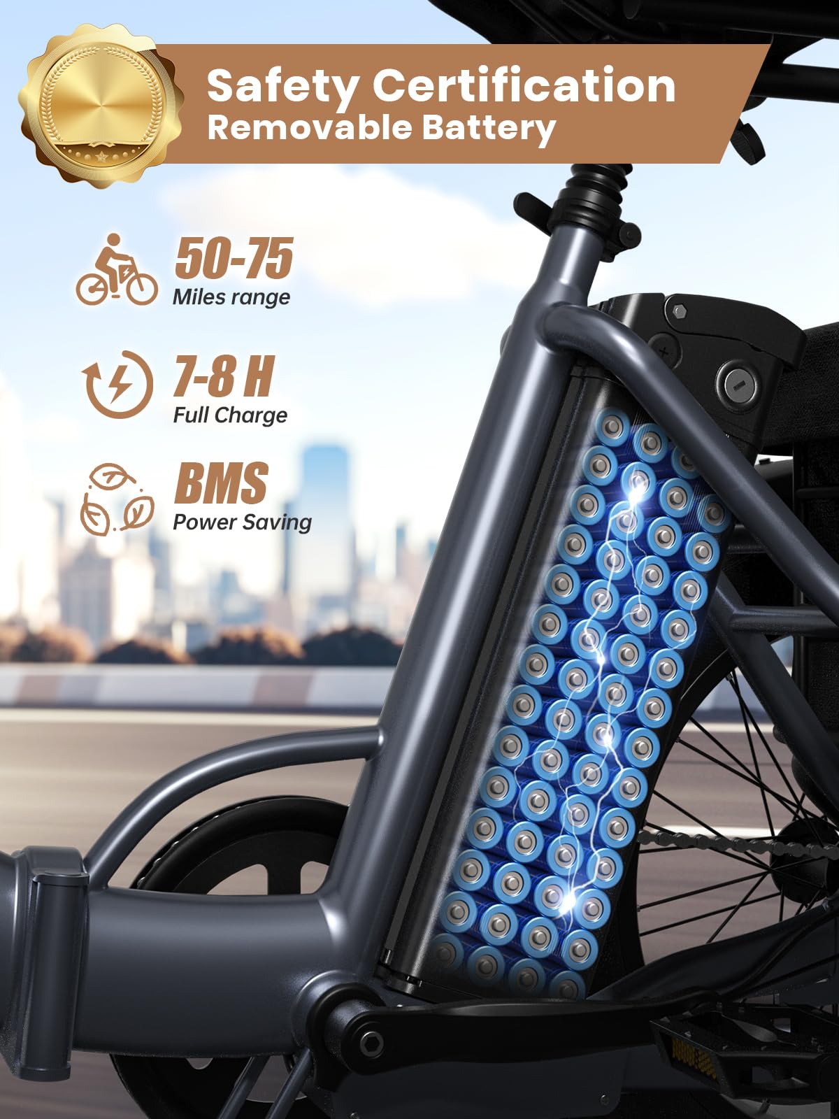 Electric Tricycle for Adults 1200W 36V 20AH Fat Tire Folding Y351
