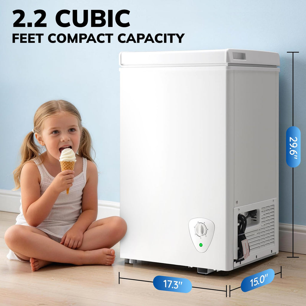 White 2.2 Cu Ft Chest Freezer with Storage Baskets U599716