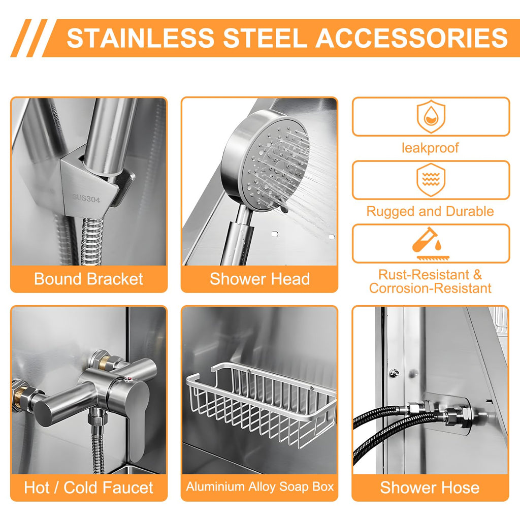 Stainless Steel 304 Dog Grooming Tub with Stairs and Faucet H13910