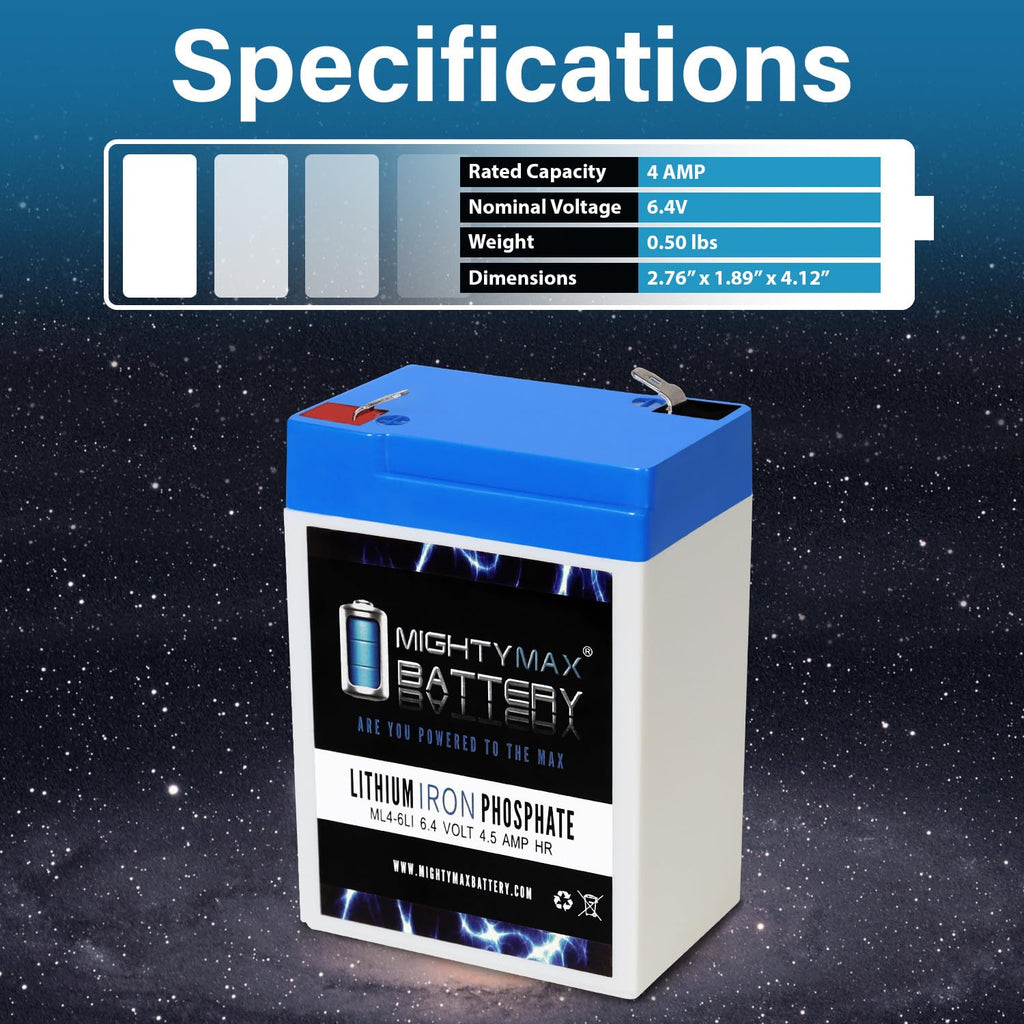 6V 4.5AH Lithium Replacement Battery J46214