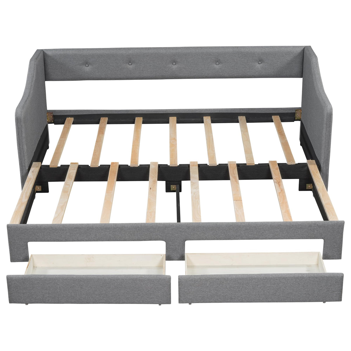 Upholstered Twin XL to King Size Daybed with Pop Up Trundle H51718