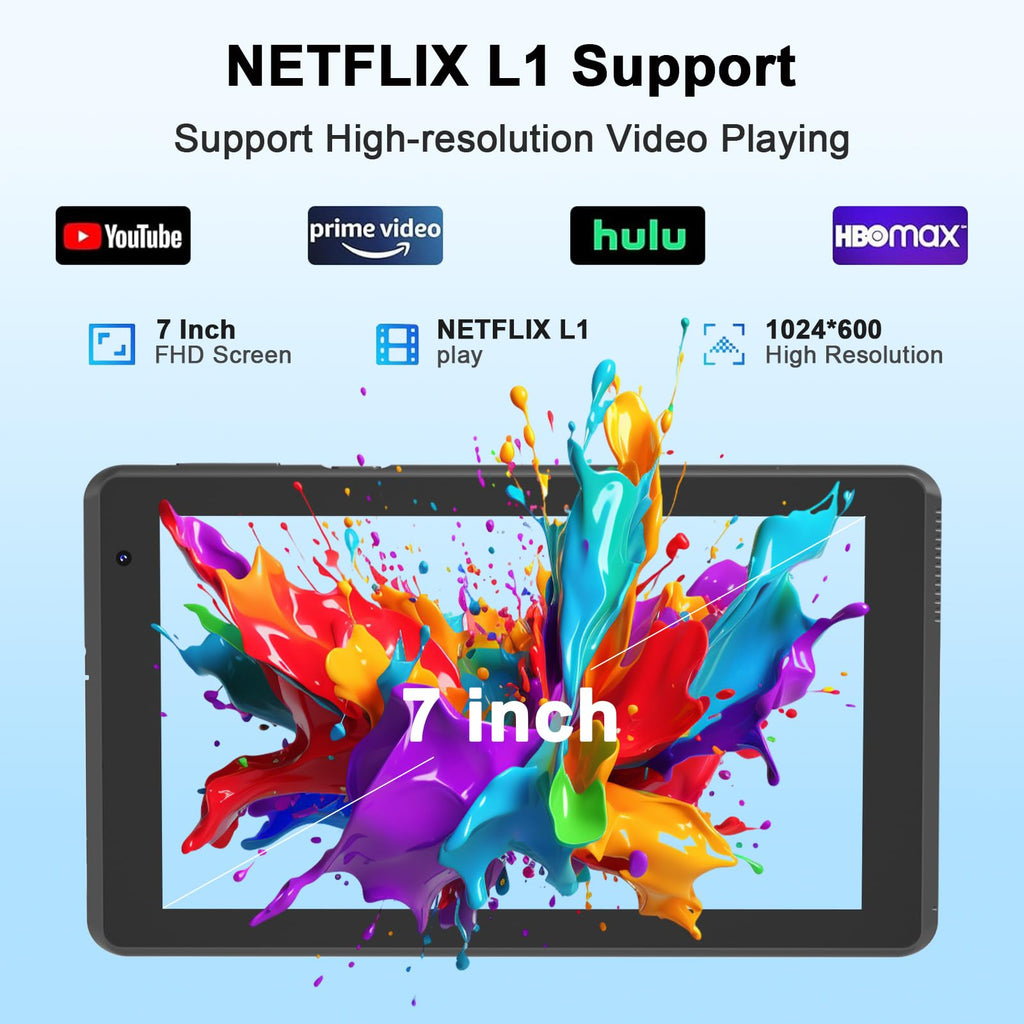 Android 15 Tablet 7 inch 8GB RAM 32GB ROM Black M51019