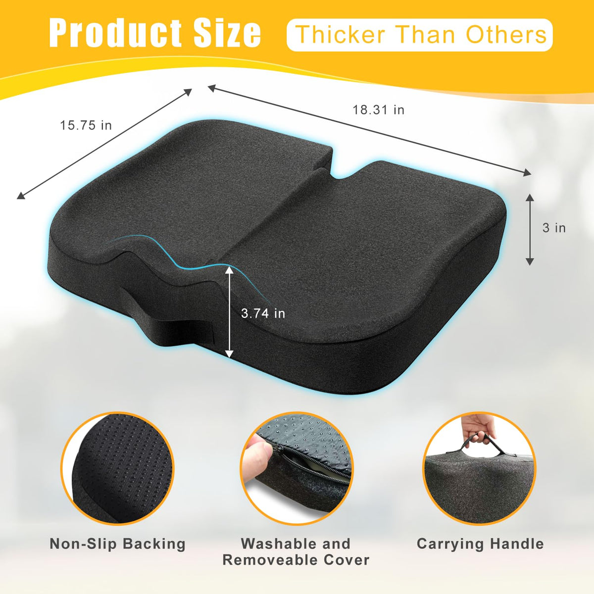 Extra Thick 50D High Density Stadium Seat Cushion F16639