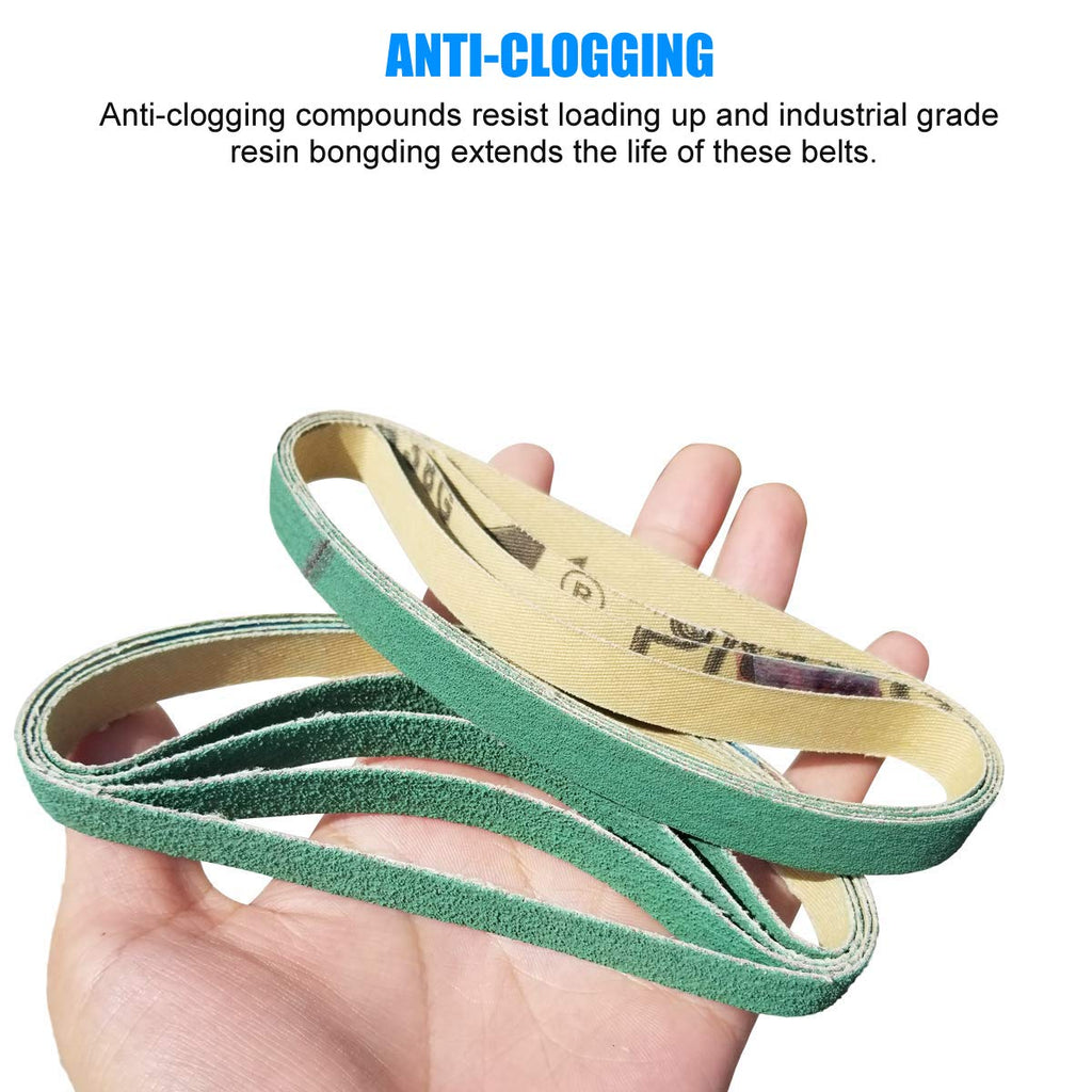 24 Pack 1/2" x 10" Replacement Knife Sharpener Sander Belt Kit 80/120/240/400/1000/1200 Grits P8391