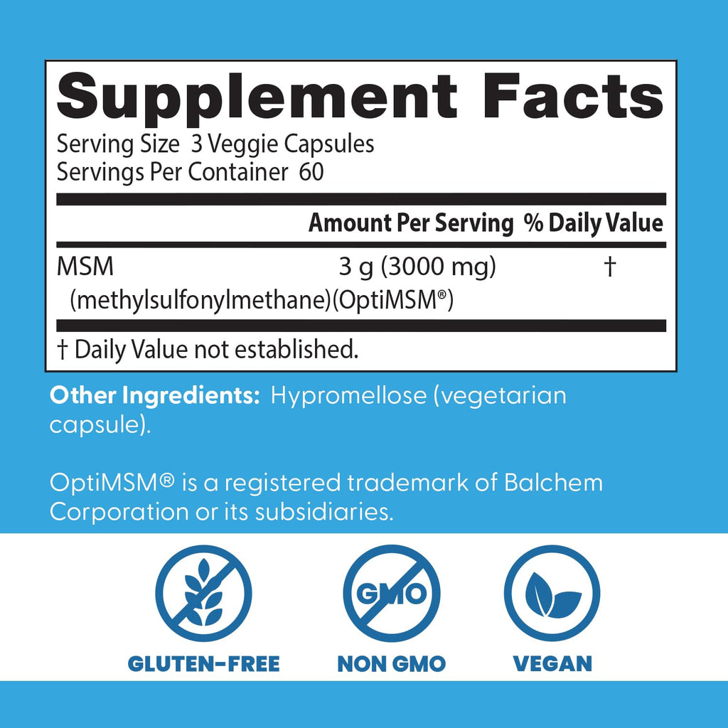 MSM Supplement Capsules 180 Caps G15165