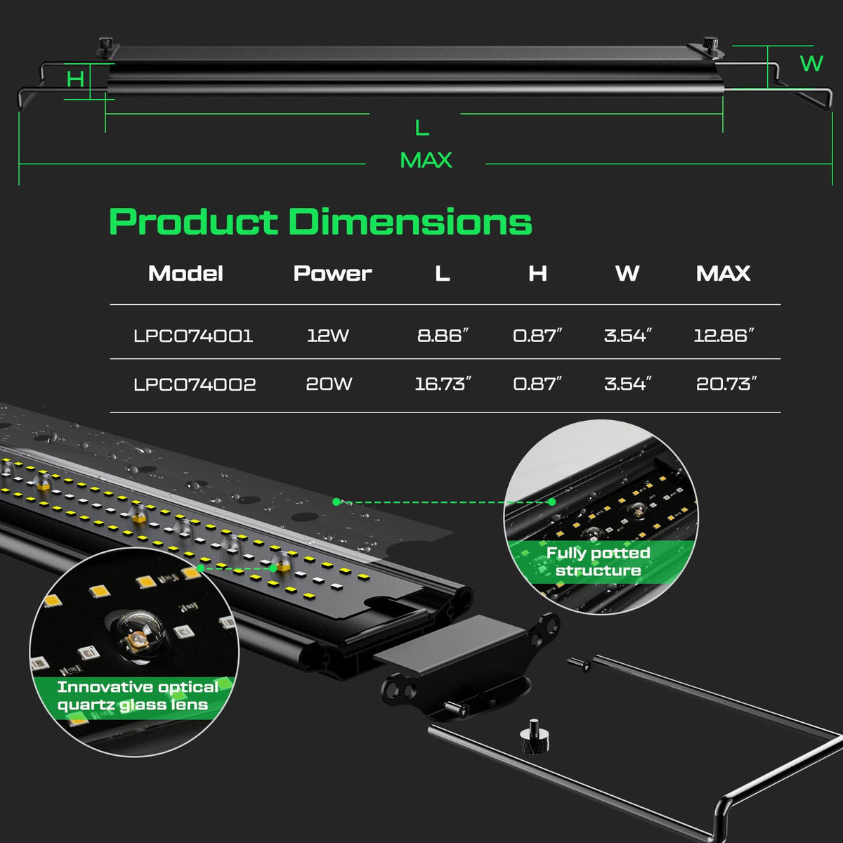 8-Inch UVB Reptile Light Fixture C343