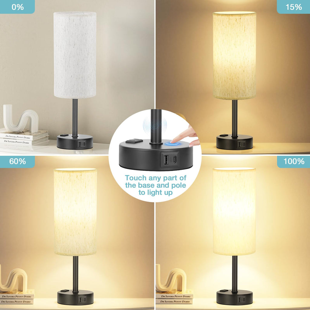 Turquoise Dimmable Touch Bedside Table Lamp Z7337