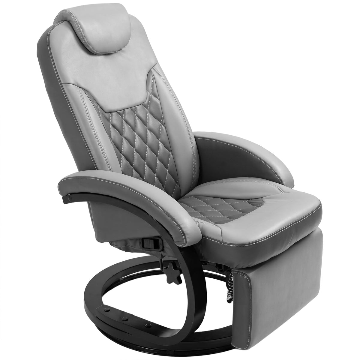 Gray Manual Recliner Chair with Footrest R791