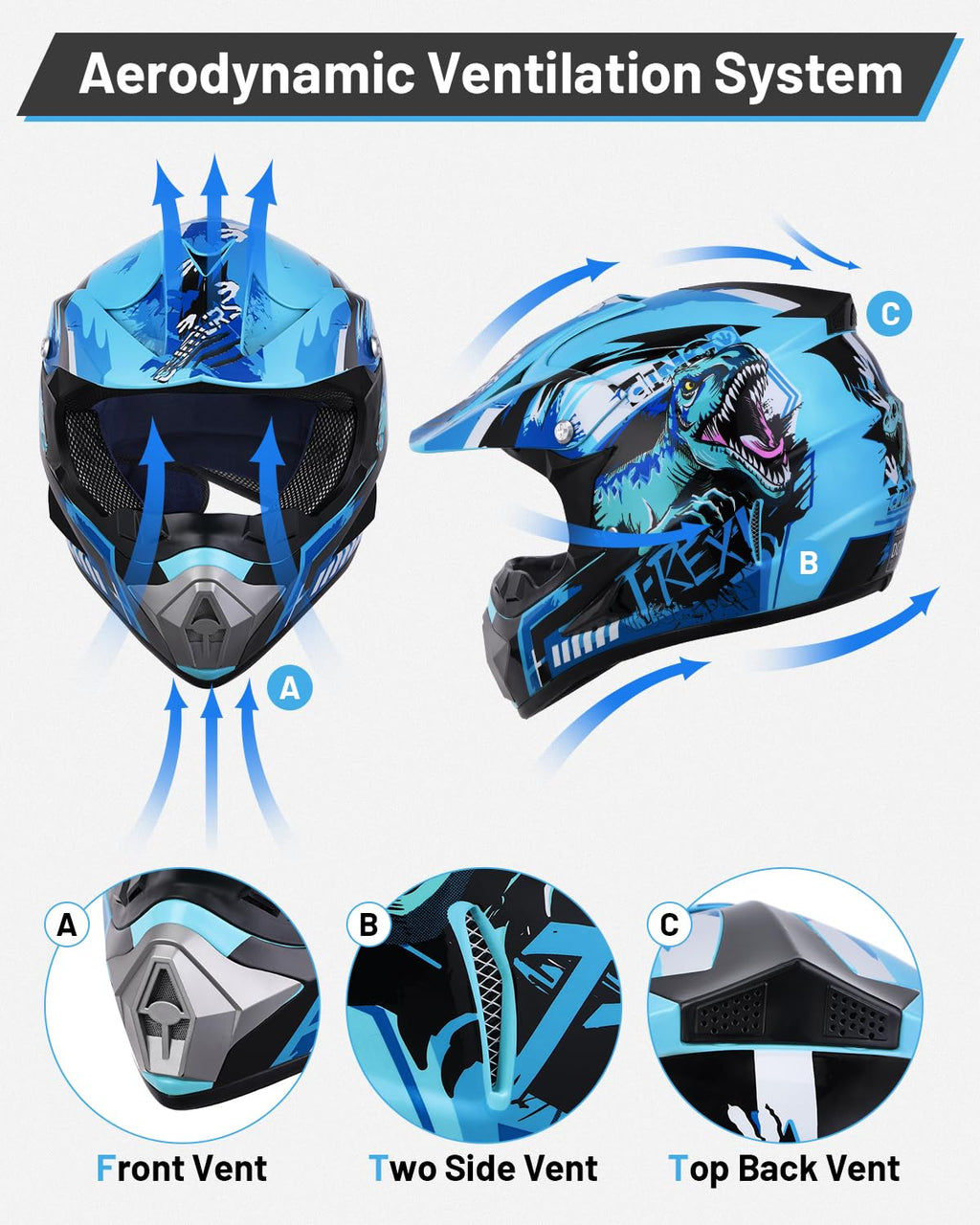 Youth DOT Approved Full Face Motocross Helmet G5760
