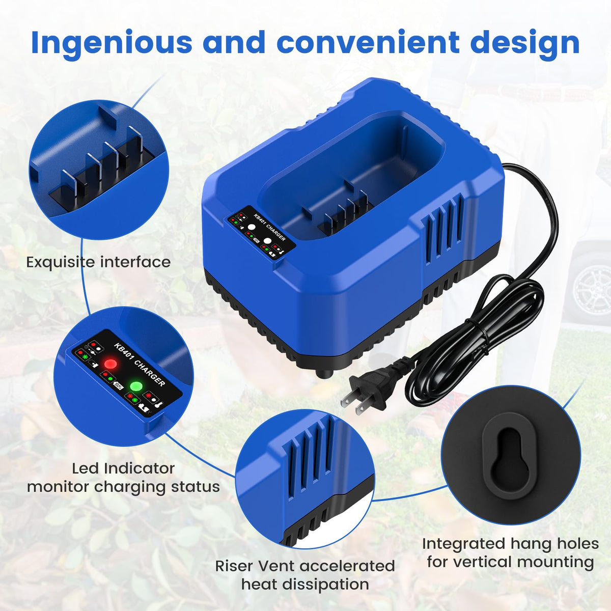 40V Battery with Charger Kit for Cordless Power Tools E535