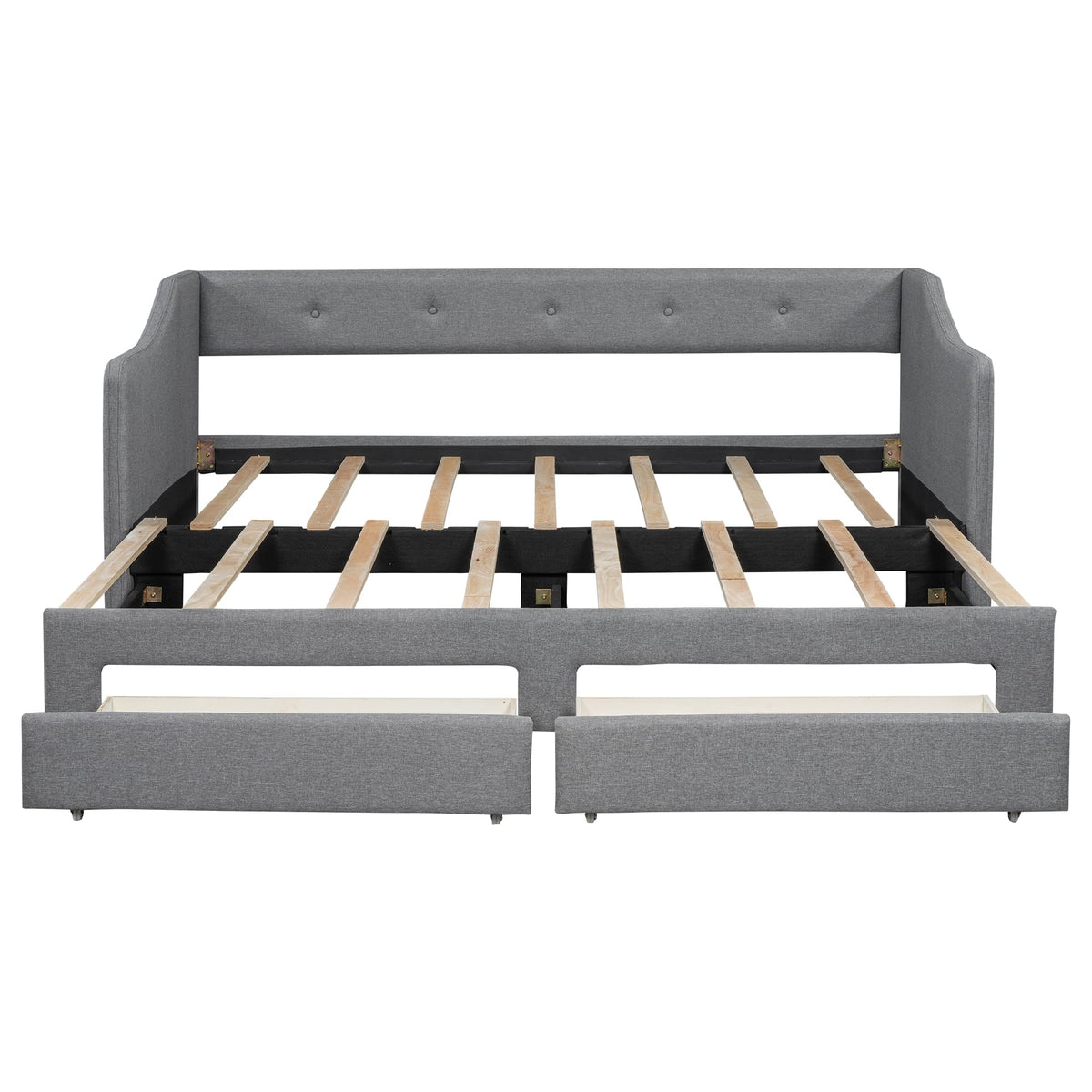 Upholstered Twin XL to King Size Daybed with Pop Up Trundle H51718