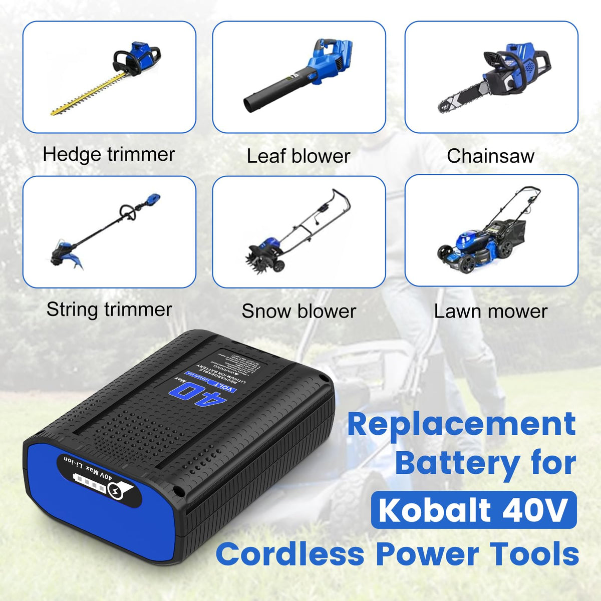 40V Battery with Charger Kit for Cordless Power Tools E535