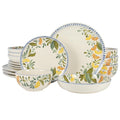 Hand Painted Stoneware Floral Dinnerware Set, Service for Four (16pcs) N81739